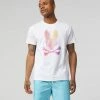 New Arrivals Psycho Bunny (mens White Hindes Graphic T-shirt)