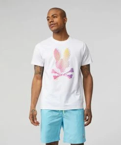 New Arrivals Psycho Bunny (mens White Hindes Graphic T-shirt)
