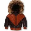 Dakoma (kids Tan/brown Furry Leather Jacket)