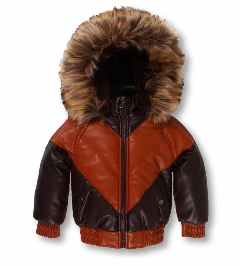 Dakoma (kids Tan/brown Furry Leather Jacket) 3 Dakoma (kids Tan/brown Furry Leather Jacket)