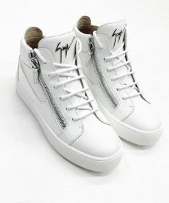 Giuseppe Zanotti (White/sliver Kriss Mid-top Sneaker)
