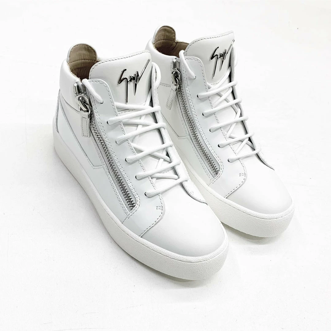 Giuseppe Zanotti (White/sliver Kriss Mid-top Sneaker) 3 Giuseppe Zanotti (White/sliver Kriss Mid-top Sneaker)