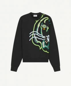 Kenzo ( Black K-tiger Oversized Sweatshirt)