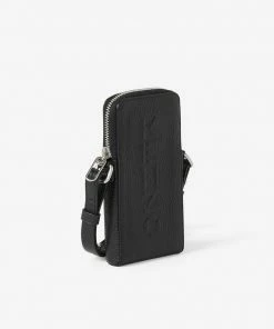 Kenzo (black Imprint Grained Leather Crossbody Phone Bag) New Arrivals