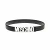 Moschino (black/white Belt Leather With Logo)