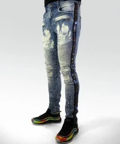 Preme Denim (Light Blue Multi Crystal Jeans)