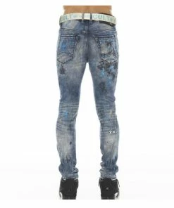 Cult Of Individuality (punk Super Skinny Stretch Baby Blue Belt Jean) New Arrivals