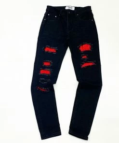 New Arrivals Dna Premium (black/red Wash Jeans)