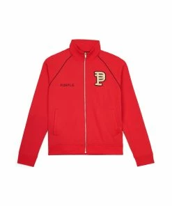Purple Brand (red Raglan Bullion Patch Track Jacket)