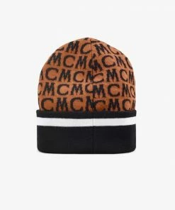 Mcm (cognac Monogram Wool Beanie)