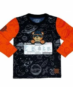 Elite Denim (kids Black/orange Teddy Bear Long Sleeve)