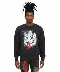 Cult Of Individuality ( Black Shimuchan Distressed Crewneck Sweater