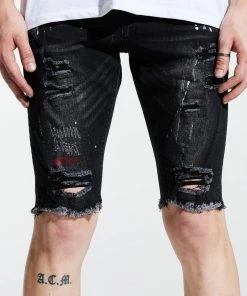 New Arrivals Crysp Denim (black/red Patch Short)