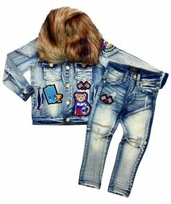 Elite Denim (kids Blue/white Wash Denim Set)