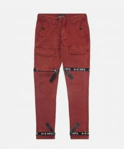 Eight & Nine (burgundy /black Strapped Slim Utility Wash Jean)