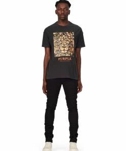 New Arrivals Purple Brand (lion In Ambush Wash Black T-shirt)