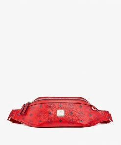 Mcm (red Frusten Belt Bag In Visetos) New Arrivals