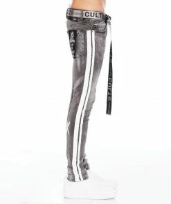 Cult Of Individuality (grey/white Super Skinny Belt Jean) New Arrivals