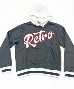 Retro Label (grey / White/ Red )hoodie