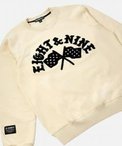 Eight & Nine (tan/black Flash Crewneck Sweatshirt) New Arrivals