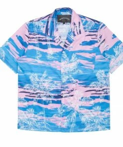 Dead Than Cool (sky Blue/pink Palm Button Up) New Arrivals