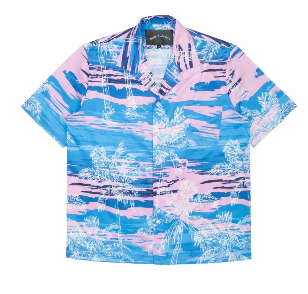 Dead Than Cool (sky Blue/pink Palm Button Up) New Arrivals 3 Dead Than Cool (sky Blue/pink Palm Button Up) New Arrivals