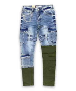 Reelistik Nyc (blue Green Split Strap Cargo Jean)