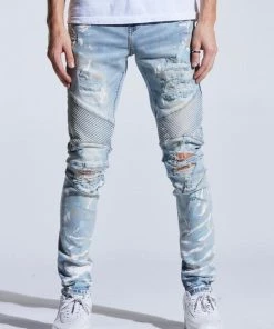 New Arrivals Crysp Denim (light Blue Sky Walker Biker Jean -102)