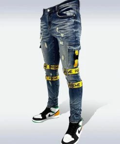 Preme Denim (blue/yellow Stripe “ Preme Jean) New Arrivals