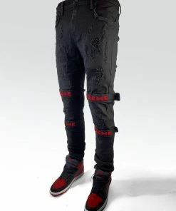 Preme Denim (black/red Tape Jeans)