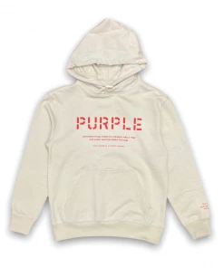 Purple Brand (French Terry Cream Stencil Logo Hoodie) New Arrivals