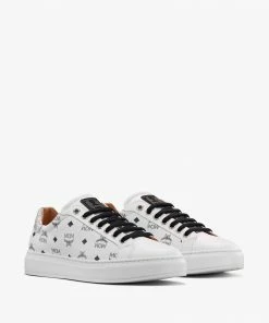 MCM (Women's White Classic Low Top Sneakers In Visetos)