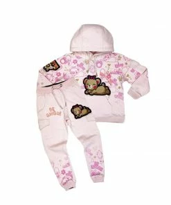 New Arrivals Elite Denim (kids Girl Pink Jogging Set)