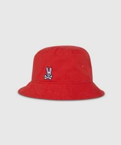 Psycho Bunny (mens Red Classic Bucket Hat)