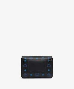 Mcm (black /blue Color Splash Logo Crossbody Bag )