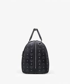 New Arrivals Mcm ( Black Ottomar Weekender Bag In Visetos)