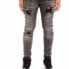 Damati Denim (Grey/red Crystal Cut Biker Jean)