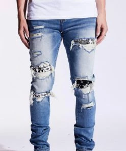 New Arrivals Crysp Denim (blue Paisley Leo Denim Jean -111)