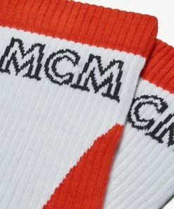 MCM (Blue Colorblock Cotton Socks) New Arrivals