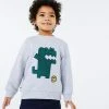 New Arrivals Lacoste (kids Grey Crocodile Cotton Fleece Sweater)