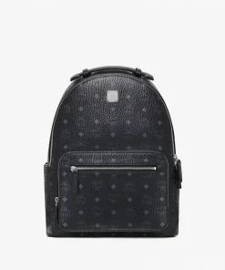 Mcm (black Large Stark Backpack In Visetos)