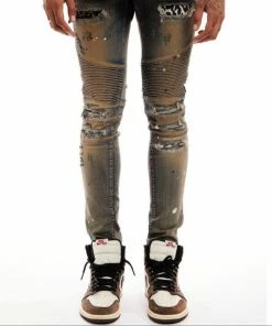 Damati Denim (blue/dark Sand Biker Wash Jean)