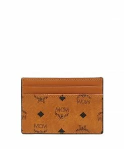 New Arrivals Mcm (cognac Card Case Wallet In Visetos Original)