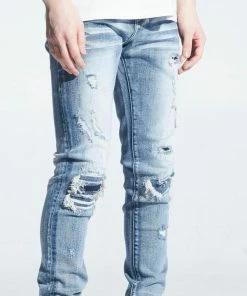 Crysp Denim (Blue/dark Blue Cut Wash Jean -108)