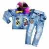 Elite Denim (kids Girls Light Blue Furry Denim Set)