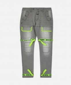 Eight & Nine (grey /volt Strapped Slim Utility Wash Jean)