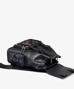 Mcm (black Color Splash Logo Backpack) New Arrivals