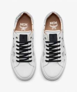 MCM (Women's White Classic Low Top Sneakers In Visetos)