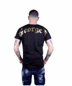 New Arrivals AVENUE GEORGE (Black /gold Crewneck T-shirts)