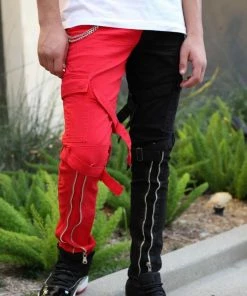 Reelistik Nyc (red/black Stretch Zipper Denim Jean)